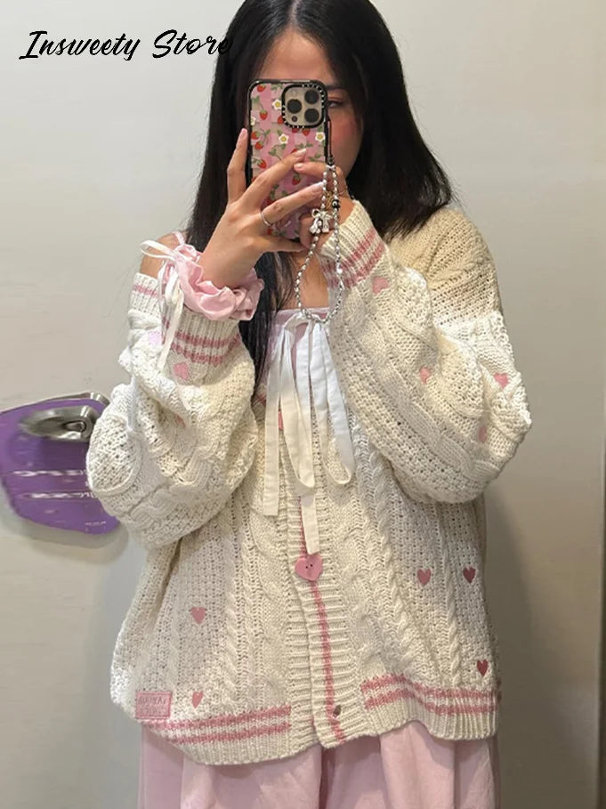 Star Print Knit Cardigan