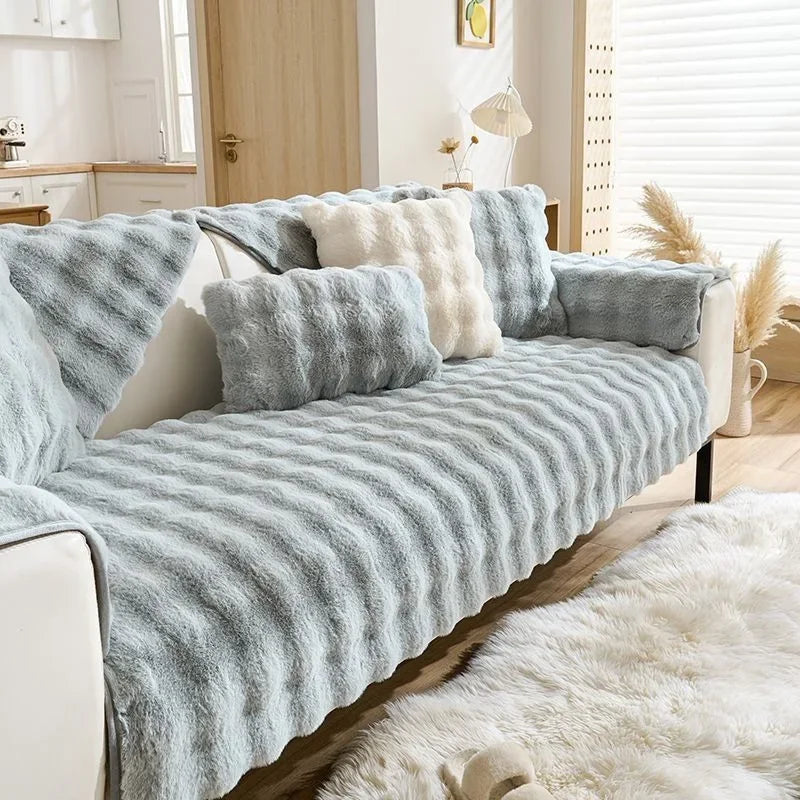 Plush Cushion Padded Non-slip Sofa Cover