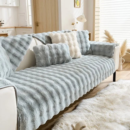 Plush Cushion Padded Non-slip Sofa Cover