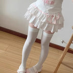 Harajuku Girls Lolita Mini Falda Y2K Mujer Estilo Japonés Lazo Faldas Plisadas Lindas Dulces Lunares Volantes Faldas con Capas Regalo