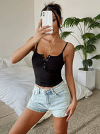 Tops cortos de mujer primavera y verano corsé coreano tirantes chaleco sexy camisola delgada Y2K corsé tops casual camiseta básica