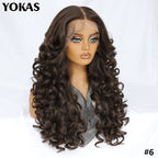 Lace Frontal Wigs 13X6 Synthetic Curly Lace Frontal Wigs With Bangs For Afro Women Pink Blonde Women Wigs With Baby Hair Latisha