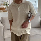 Hollow Out Knit Polo