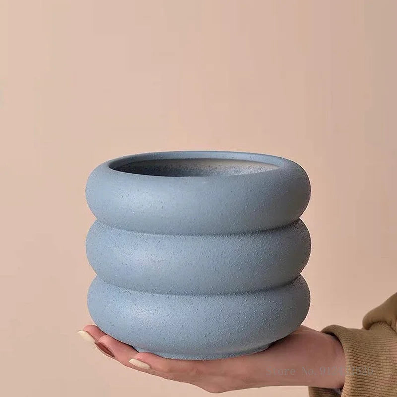 Nordic Ceramic Frosted Flower Pots with Holes
