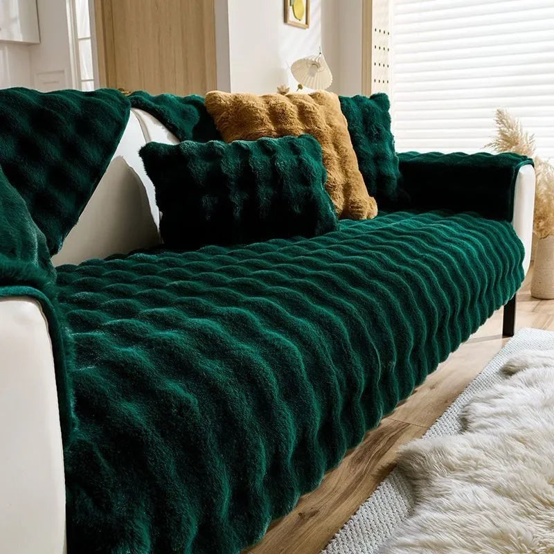 Plush Cushion Padded Non-slip Sofa Cover