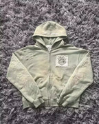 Tendencia de moda urbana Y2K, sudadera con capucha y cremallera con cuello de piel, estilo Harajuku, informal, holgada, gruesa, unisex, cálida.