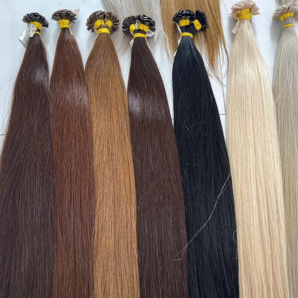 100% Human Hair for Women Straight Keratin Flat Tip Capsule High Quality Flat Tip Hair Extension Human Hair Natural 613# Ombre