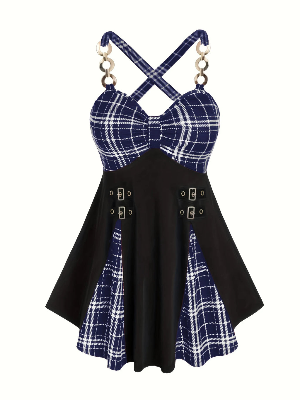 Vintage Checkered Plaid Dress