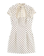 Lace-up Polka Dot Mini Dress