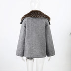 Faux Fur Collar Cotton Jacket