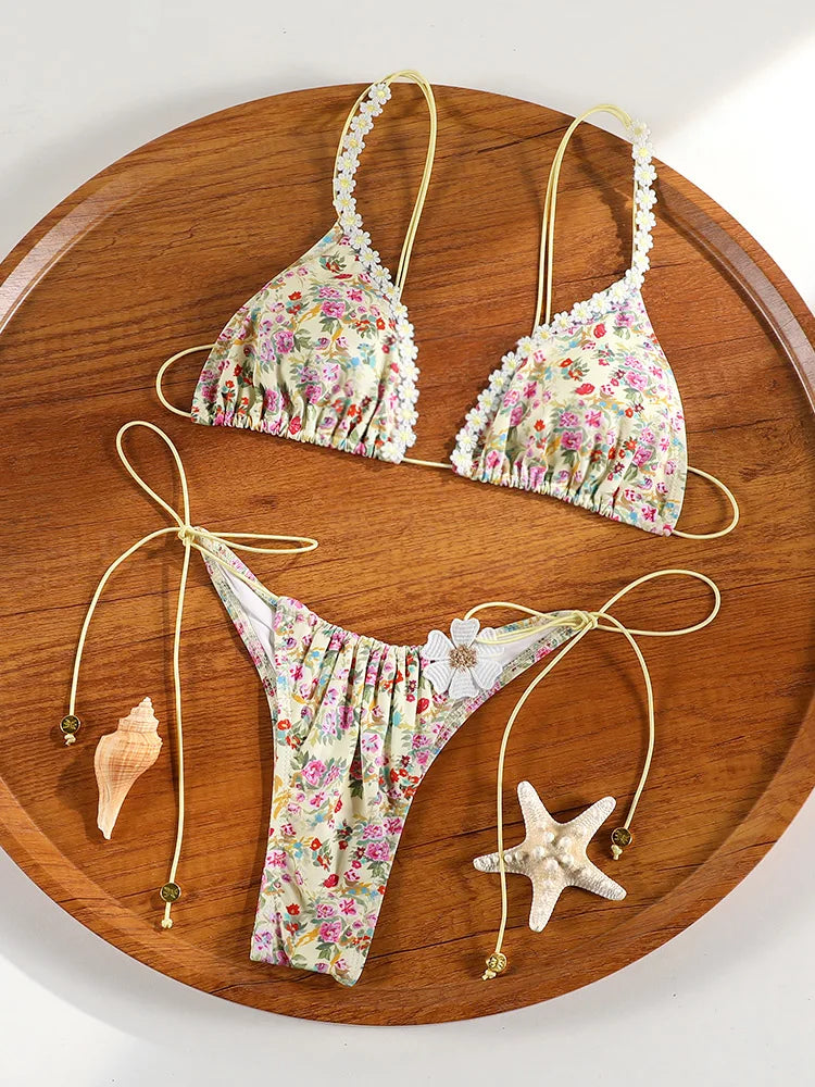 Floral Triangle Bikini