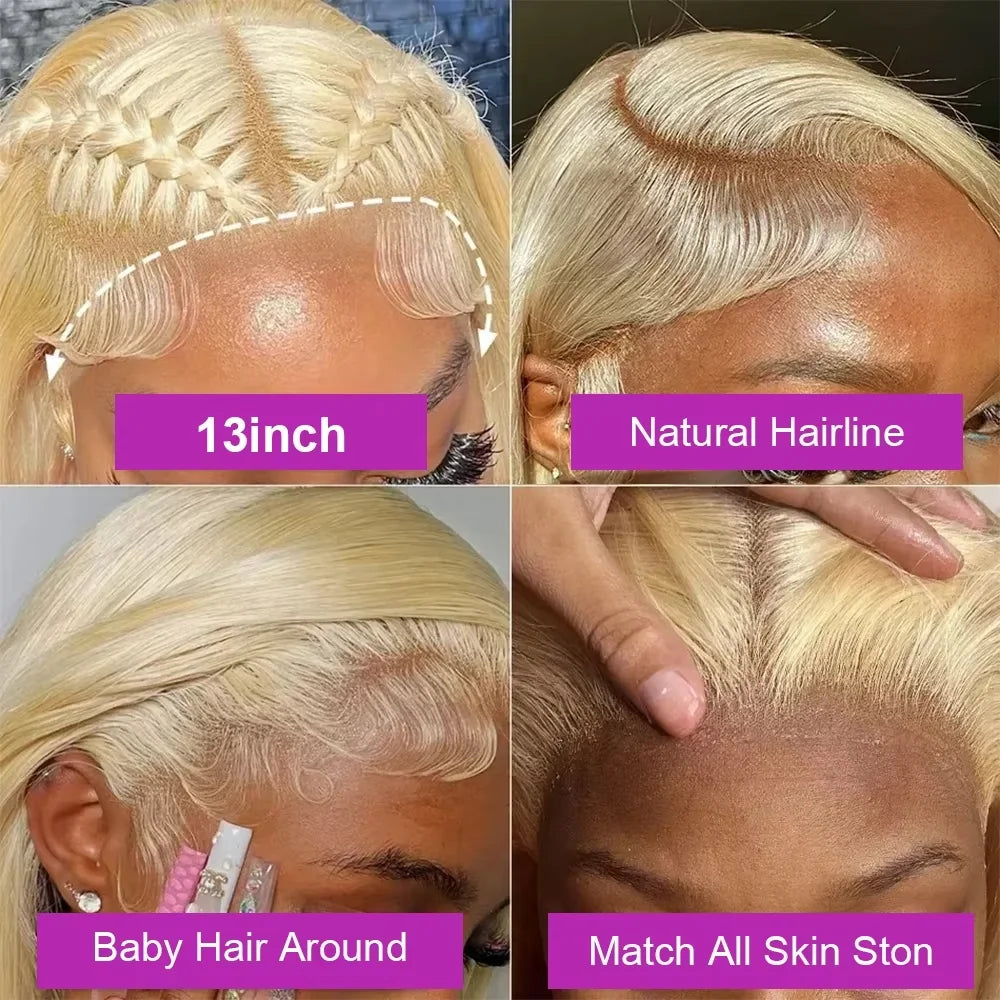 613 Hd Lace Frontal Wig 13x4 Human Hair Wigs Honey Blonde Wigs Curly Lace Front Wigs Human Hair 13x4 HD Deep Water Wave Lace Wig