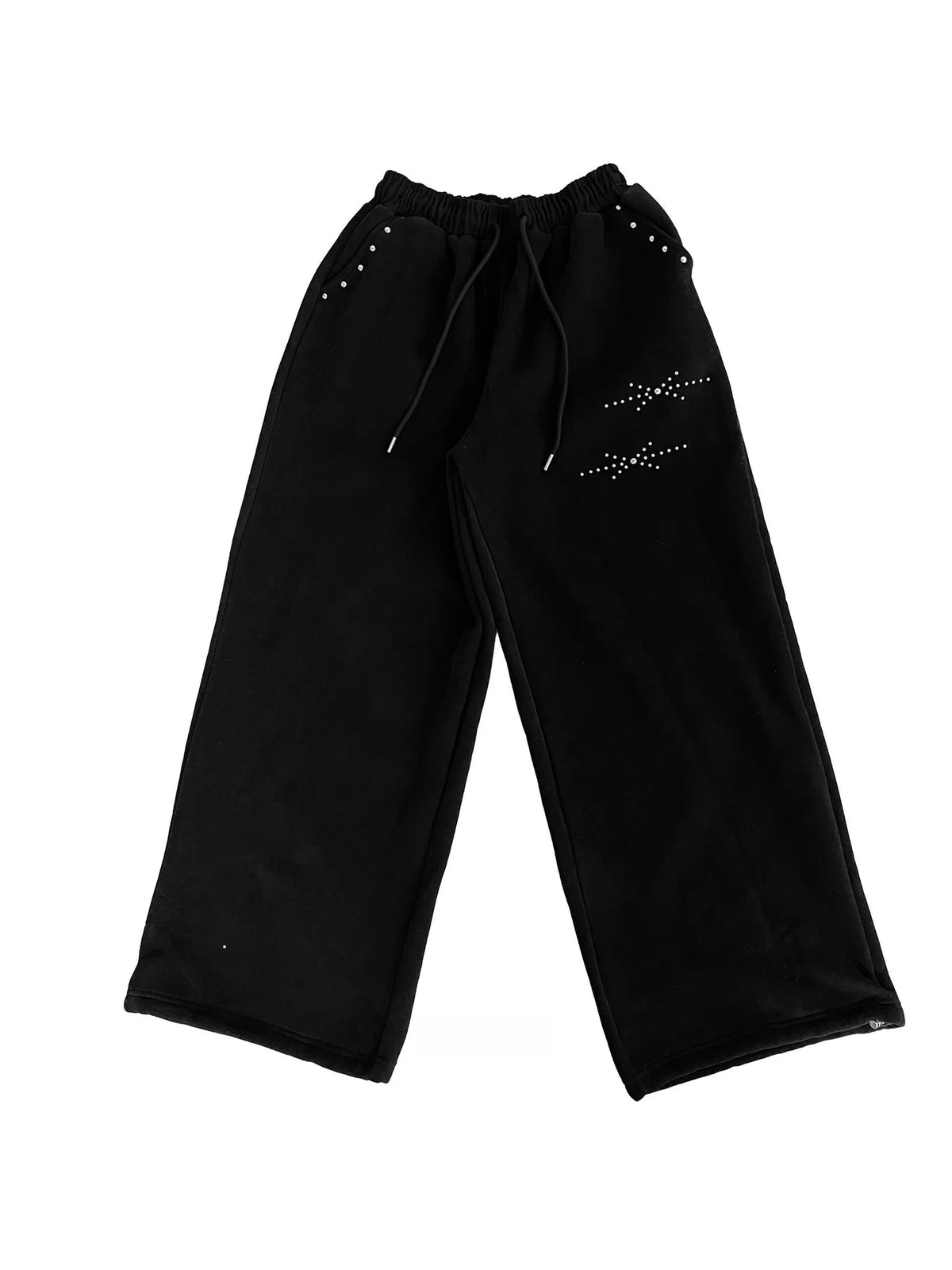 Loose Elastic Waist Rivet Casual Pants
