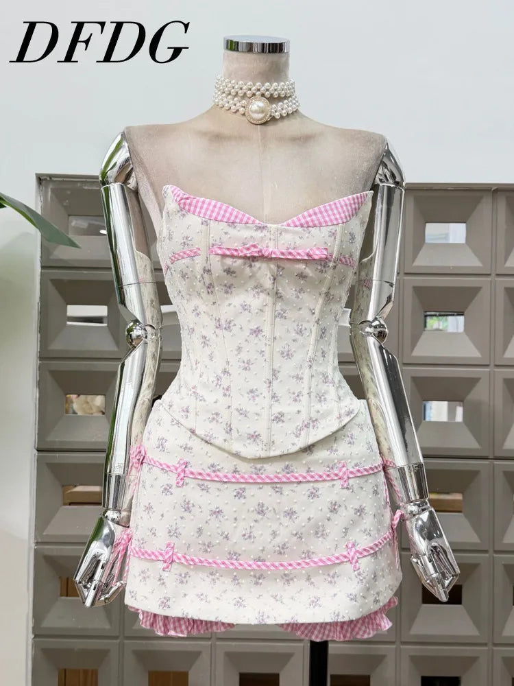 Floral Plaid Patchwork 2 Piece Set