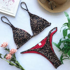 Bikini push-up con vendaje y estampado de leopardo