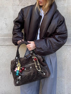 Chaqueta acolchada de piel sintética elegante para mujer, a la moda, con cuello alto, cremallera, corta, de PU, para mujer, otoño-invierno 2025, ropa de abrigo informal
