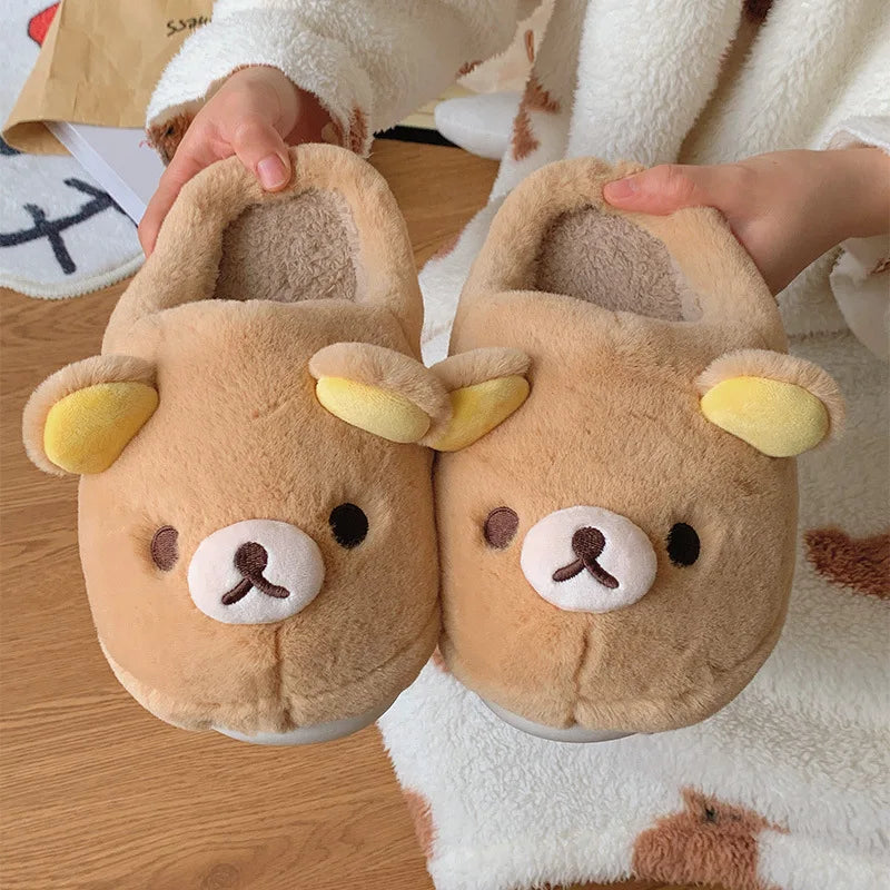 Kawaii Cartoon Bear Cotton Slippers