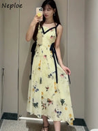 V-Neck Print Sling Dress