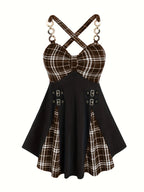 Vintage Checkered Plaid Dress