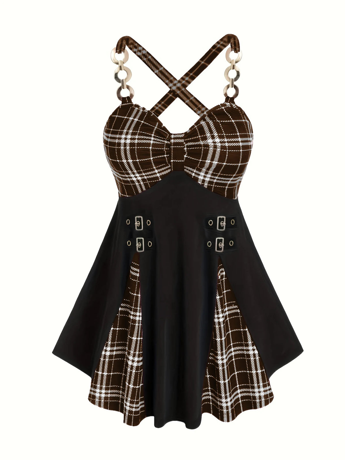 Vintage Checkered Plaid Dress