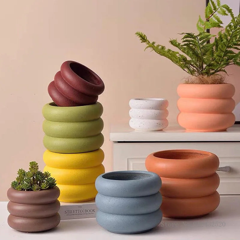 Nordic Ceramic Frosted Flower Pots with Holes