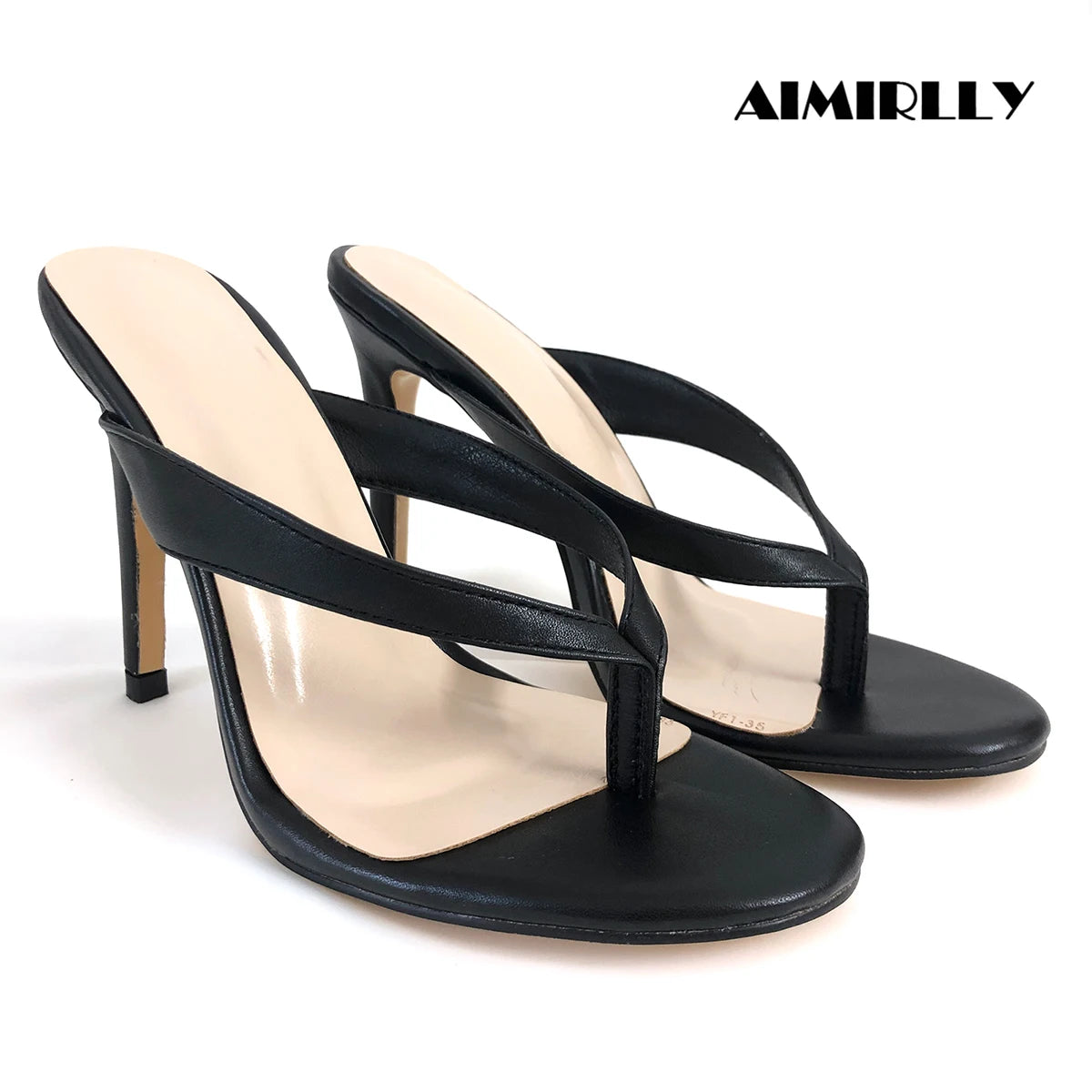 Thong High Heel Mule Sandals