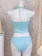 Ocean Glow Metal Star Halter Tankini Set