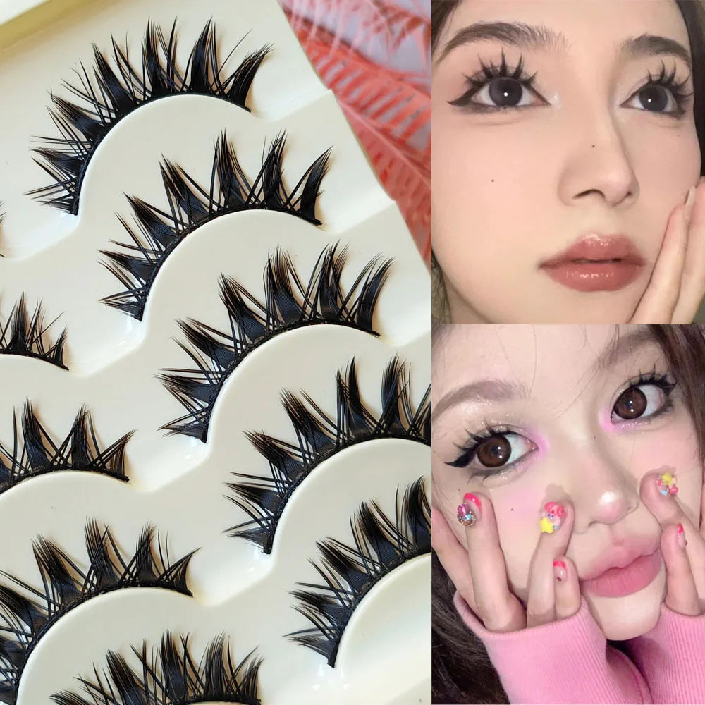 5 Pairs Natural Long Cat Eye False Eyelashes
