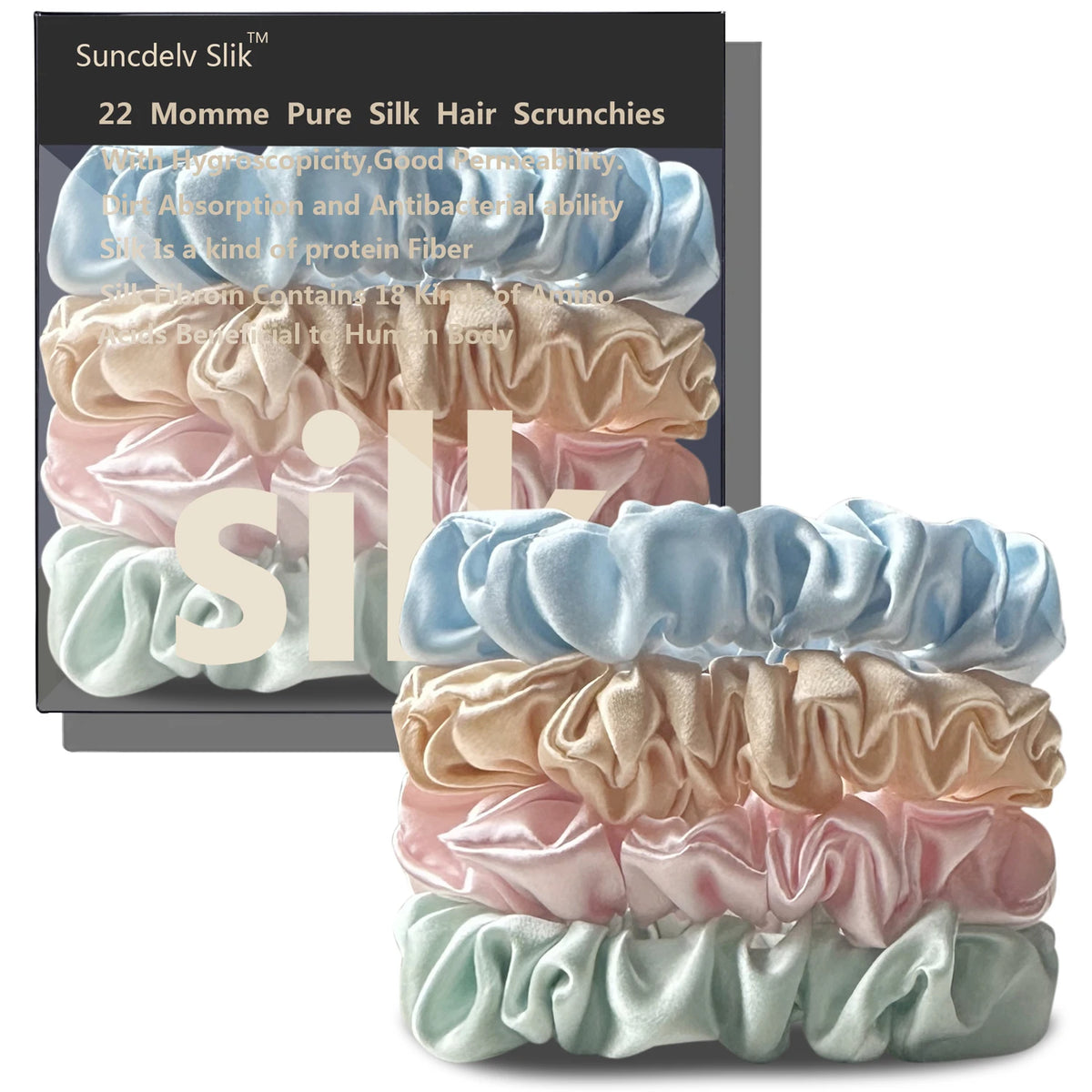 Silk Hair Scrunchie Handmade 100% Pure Mulberry Sillk Hairbands