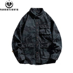 Long Sleeve Camouflage Cargo Casual Lapel Blouse
