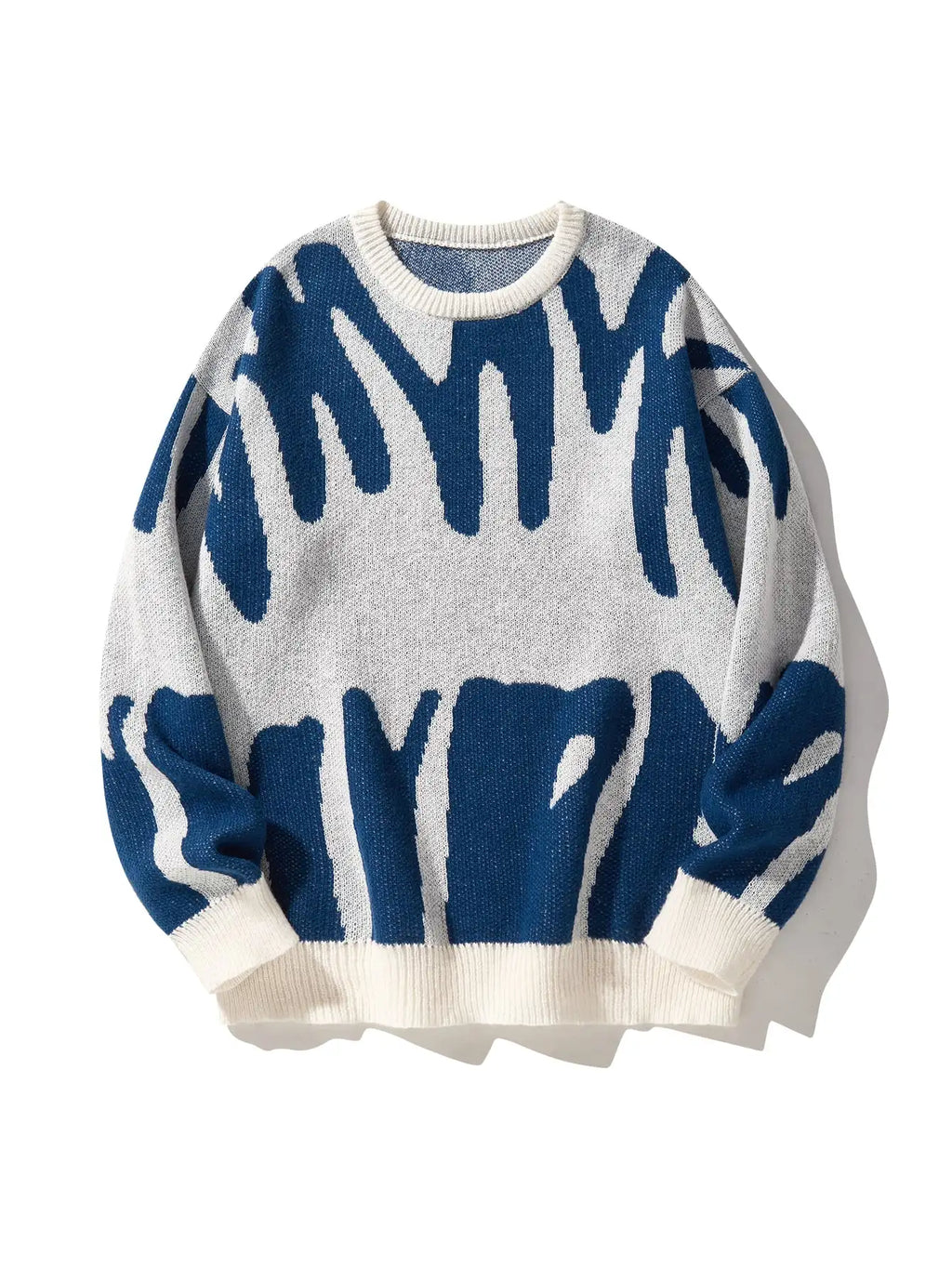 Irregular Jacquard Pattern Pullover Sweater