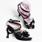 Rhinestone Satin Bow High Heel Sandals