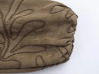 Chaqueta Bomber de Piel Sintética con Bordados para Mujer Suninheart 2025, de Manga Larga, Cuello Redondo, Holgada, Abrigo Corto de Otoño e Invierno
