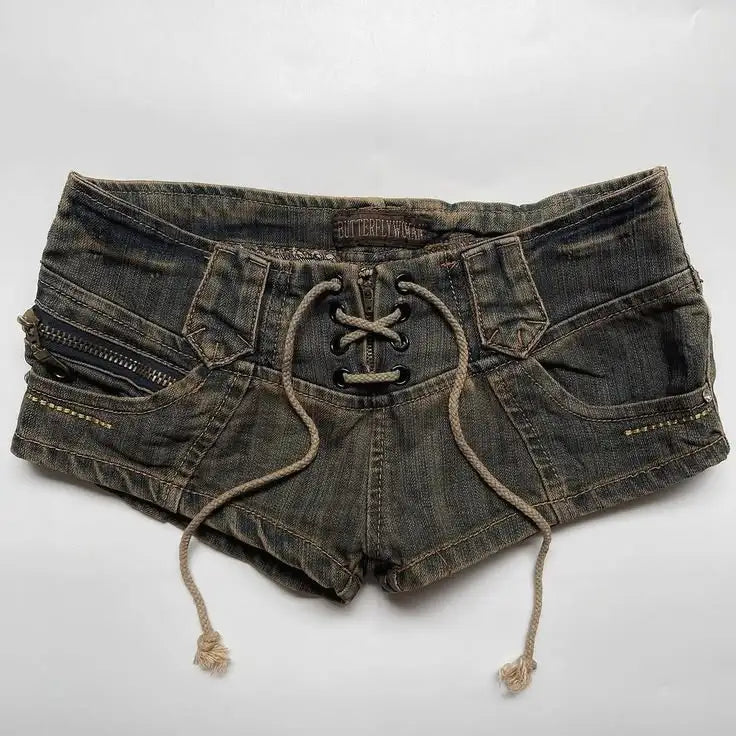 Washed Distressed Mini Shorts