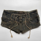 Washed Distressed Mini Shorts
