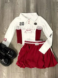 Conjunto de Top Elástico de Cuadros con Escote de Pico y Pantalones Cortos Informales con Lazo