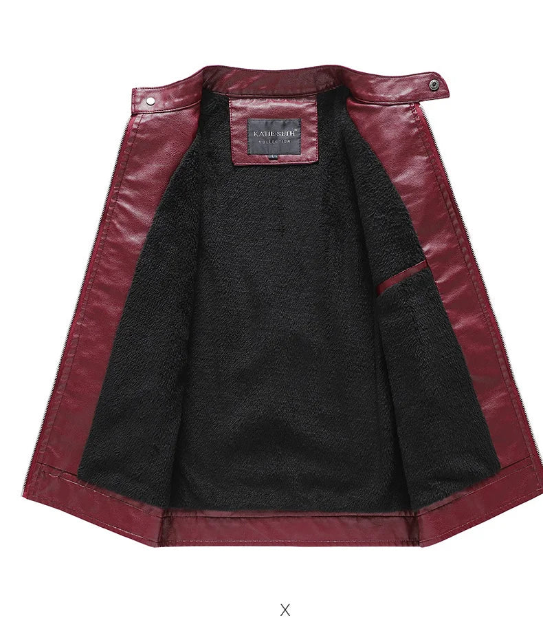 PU Leather Label Color Jacket