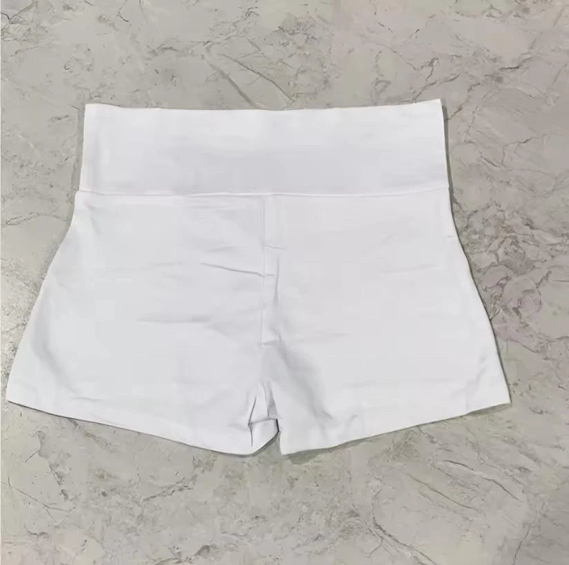 Angel Wing Print High Waist Biker Shorts