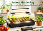 HTMCK 1 Set, Seed Starter Trays With 2 Long Strip Grow Lights, 40 Cells Seed Starter Kit With Humidity Dome For Home Gardene