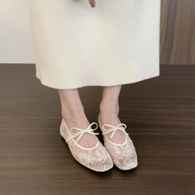 lace Mary Jane shoes