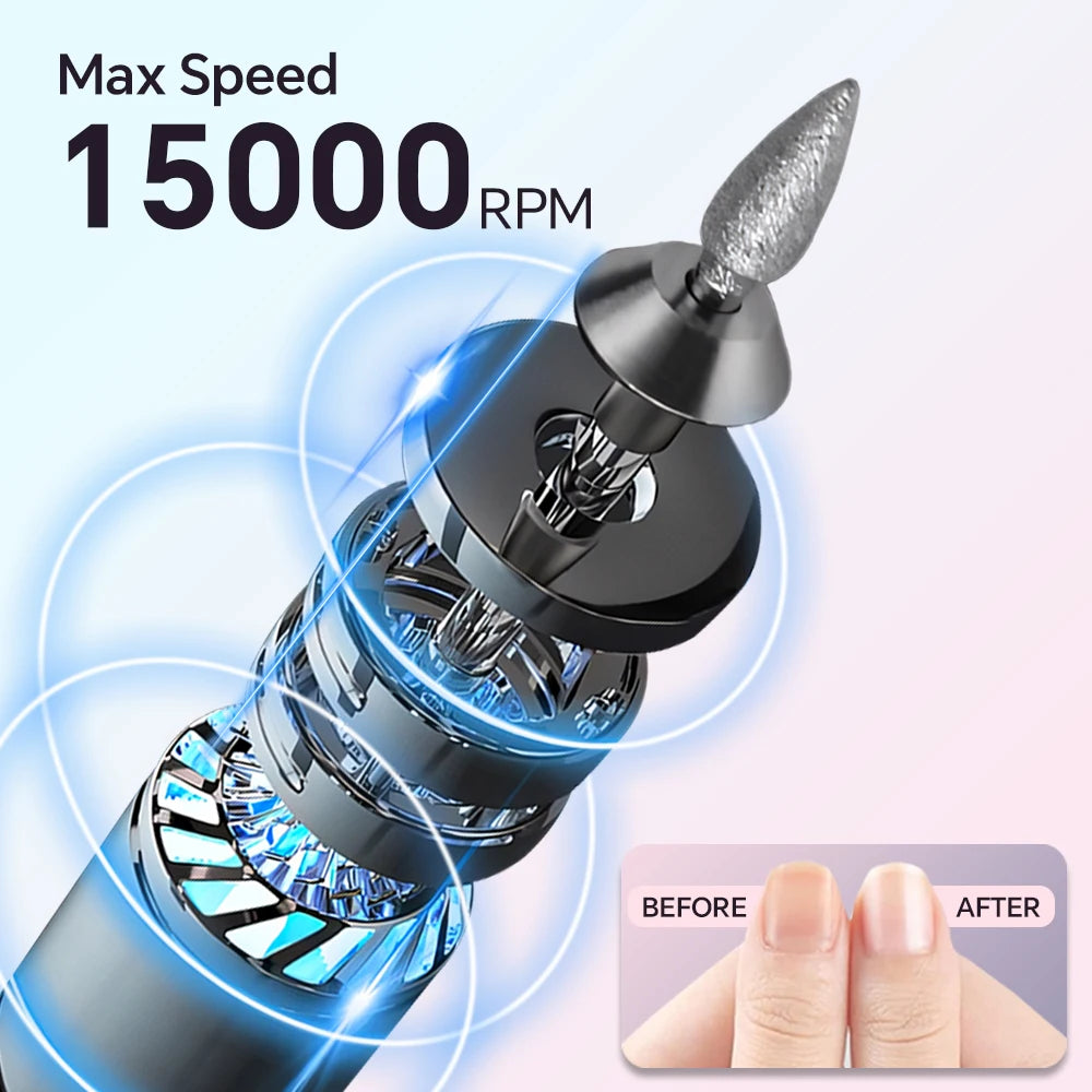 Rechargeable Electric Nail Drill Kit with 3 Modes and LED Display