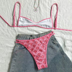 Bikini de moda con estampado floral para mujer, traje de baño de dos piezas, conjunto de bikini, bañador, купальник женский
