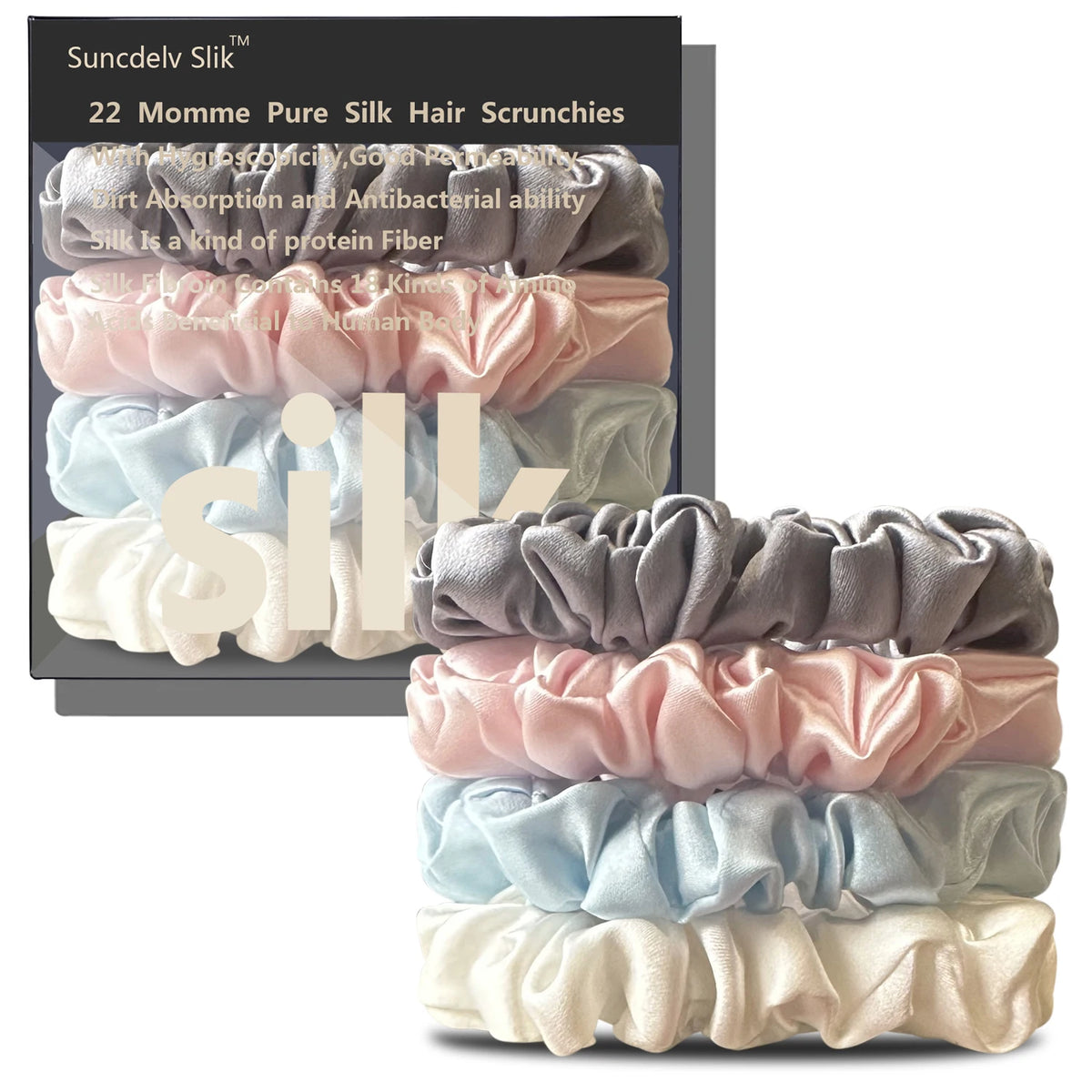 Silk Hair Scrunchie Handmade 100% Pure Mulberry Sillk Hairbands