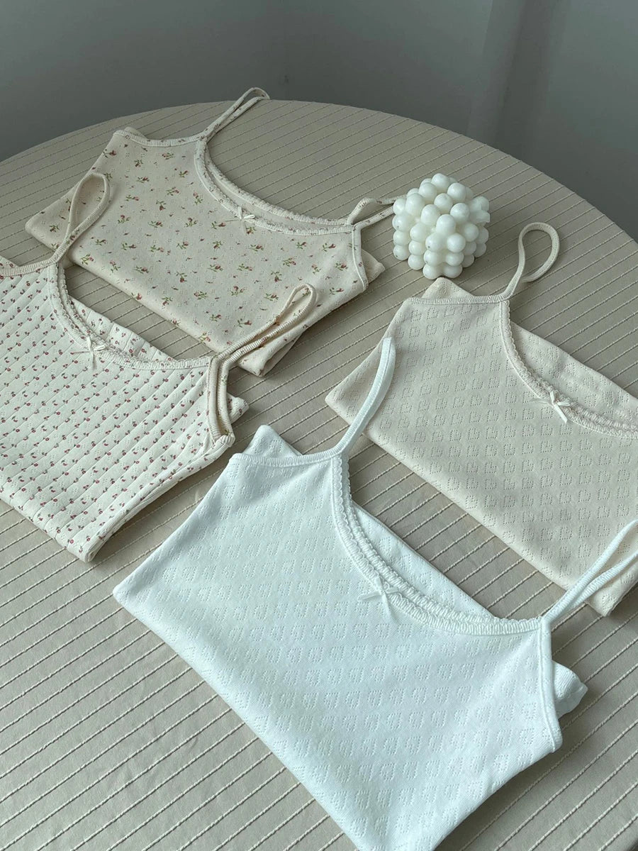 Floral Eyelet Bow Crop Top