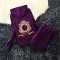 Solid Color Velvet Tracksuit Two-Piece Set
