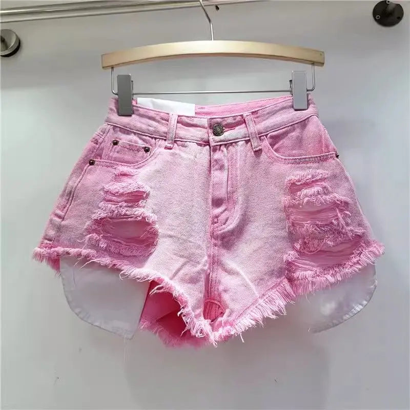 Pantalones Cortos de Mezclilla Lavada