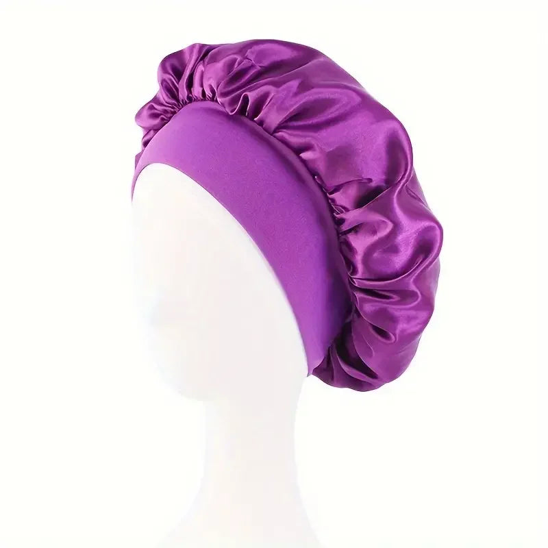 Extra Wide Soft Band Satin Sleep Cap