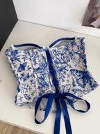 Sin mangas de jacquard con diseño cruzado en el pecho