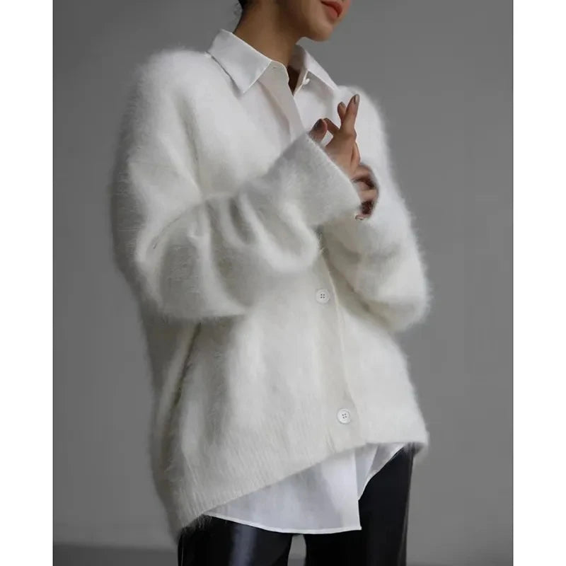 Imitation Mink Fur Versatile Cardigan