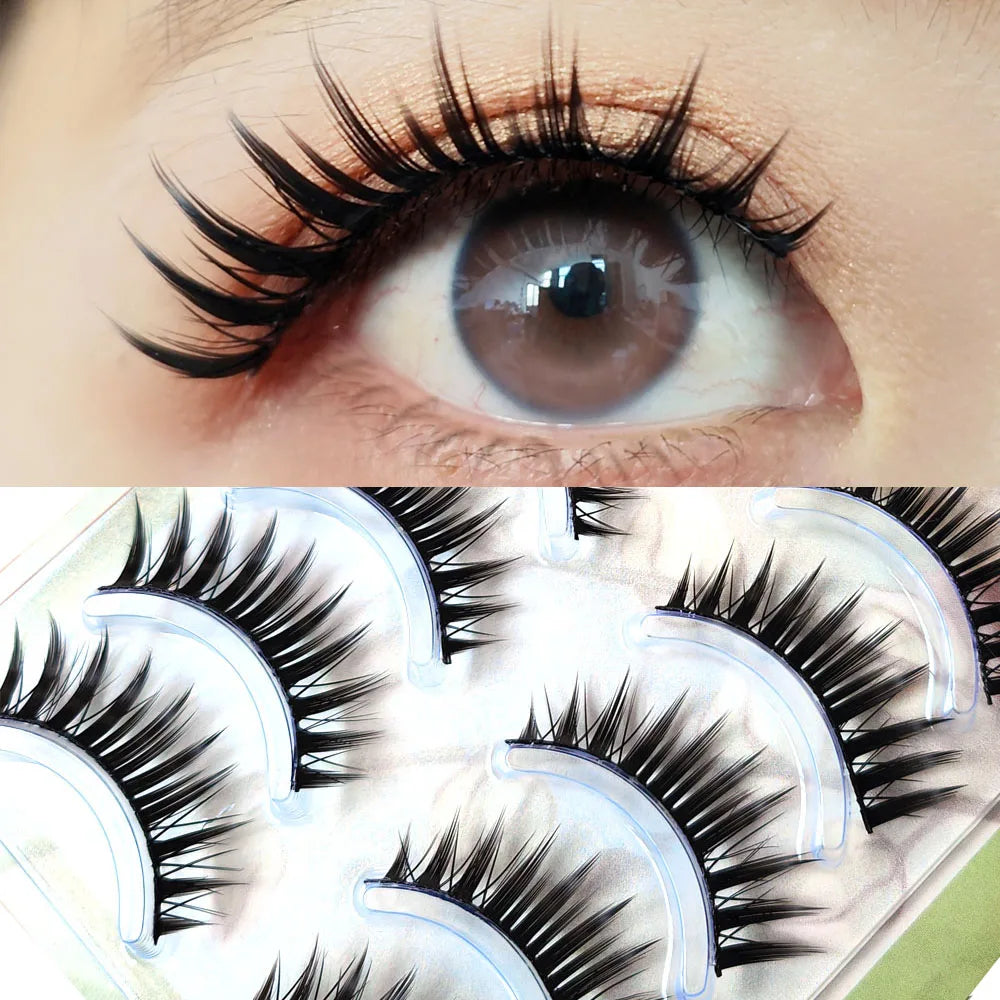 5 Pairs Natural Long Cat Eye False Eyelashes